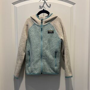 L.L. Bean Kids' Light Blue and Cream Zip Hoodie
